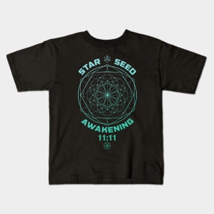 Starseed Awakening 11:11 Sacred Geometry Kids T-Shirt